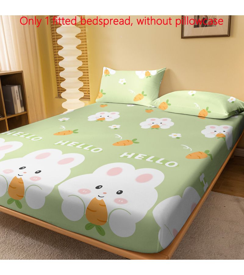 Cartoon Rabbit Prints Pattern Fitted Fleece Sheet Set 70 87x78 74 Inch - Image 4