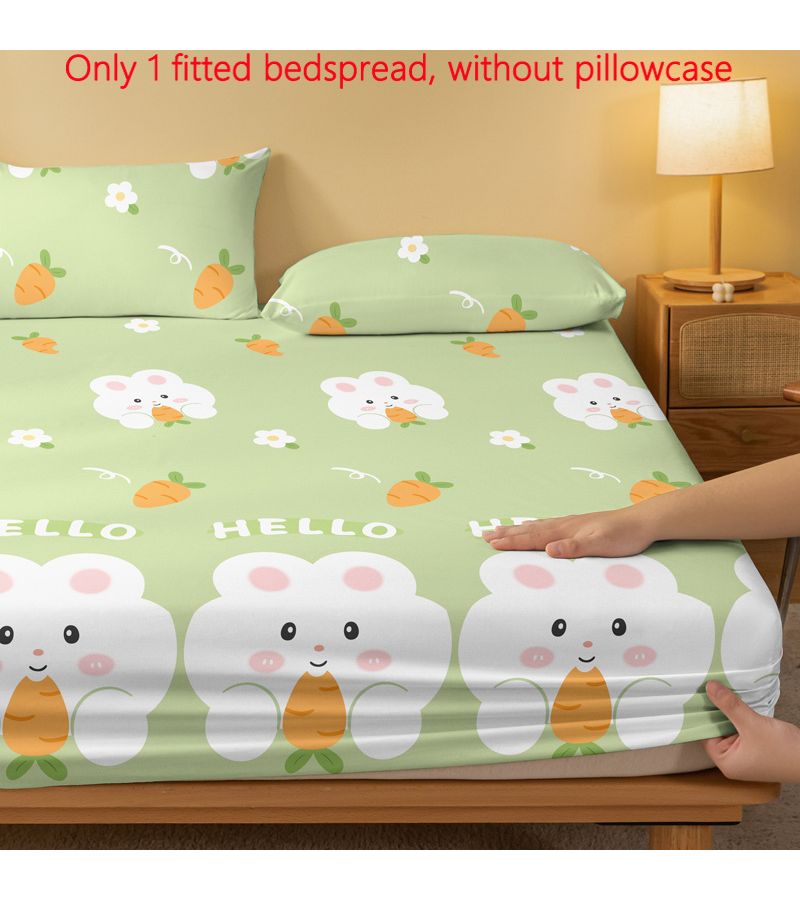 Cartoon Rabbit Prints Pattern Fitted Fleece Sheet Set 70 87x78 74 Inch - Image 5