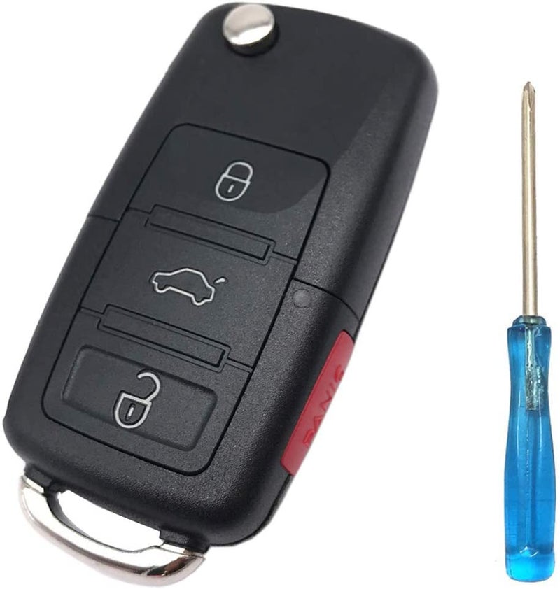 4 Buttons Keyless Entry Remote Key Fob Cover Case fit for VW Volkswagen Jetta Beetle Passat Golf Rabbit GTI CC EOS Key Fob Shell No Chip