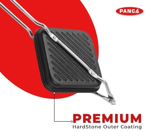 PANCA Gas Toaster Grill Sandwich Maker | Cast Aluminium Non-Stick Coated Sandwich Griller with Long Handle | Portable Gas Sandwich Maker (Grill Toaster New) - Image 5