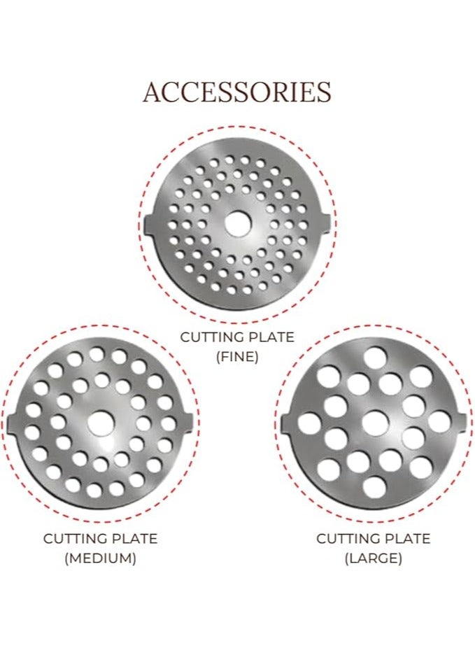 MEBASHI Premium Black Meat Grinder | Full Copper Motor | Reversible Function | Complete Accessory Kit (ME-MG1001PB)(1600W) - Image 3