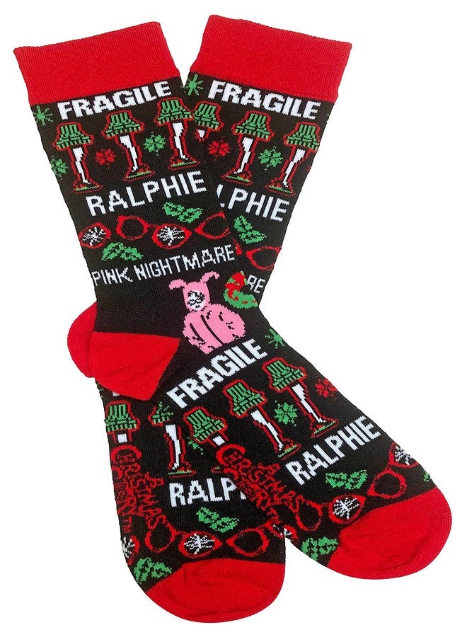Hyp A Christmas Story Ugly Sweater Pattern Crew Christmas Socks - Image 2