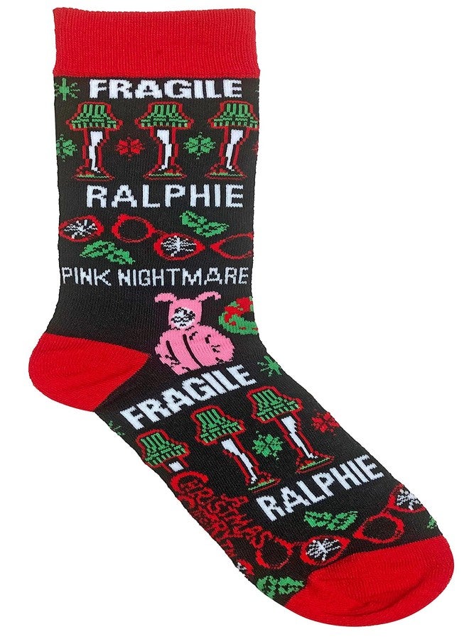 Hyp A Christmas Story Ugly Sweater Pattern Crew Christmas Socks - Image 1