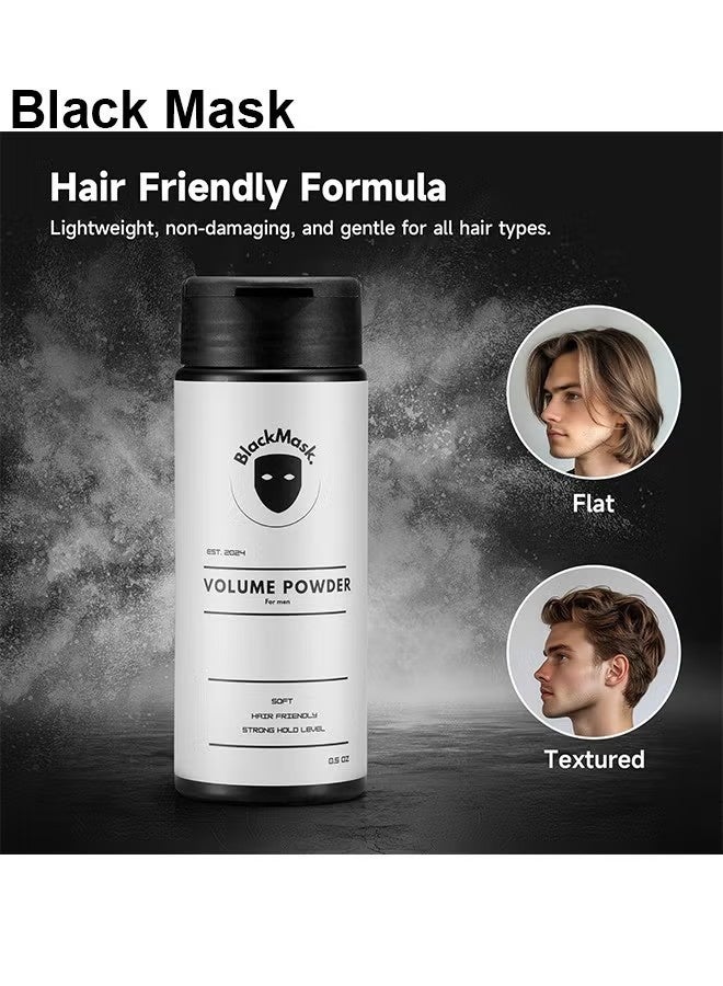 Black Mask BlackMask Texturizing Powder For Men, Easy To Apply, Instantly Adds Texture And Volume, All Natural Ingredients, Strong Hold Hair Powder For Men 0.5oz - Image 4
