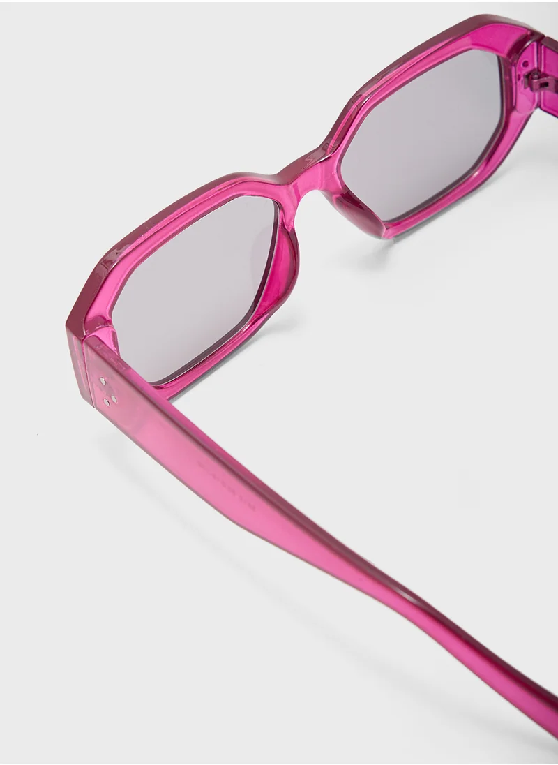 جينجر Angular Square Len Sunglasses