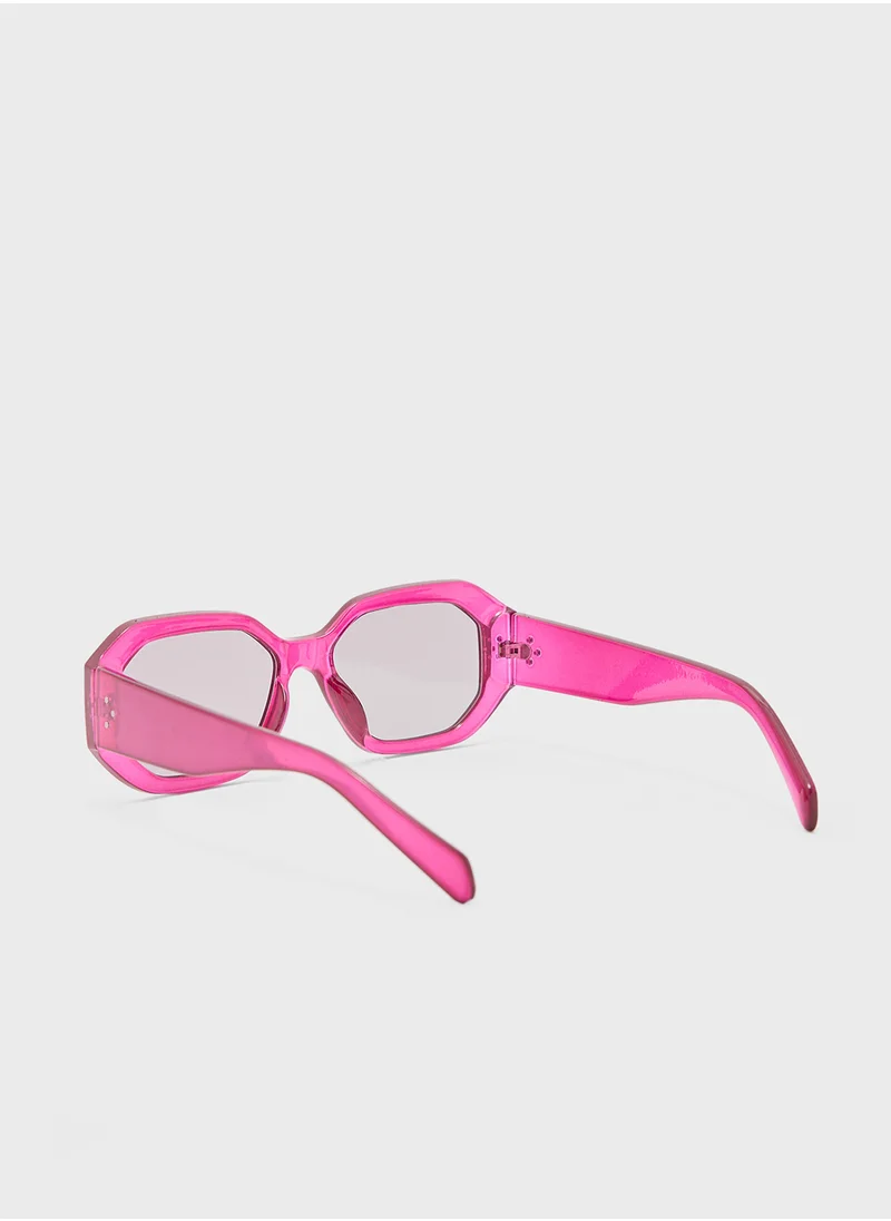 جينجر Angular Square Len Sunglasses