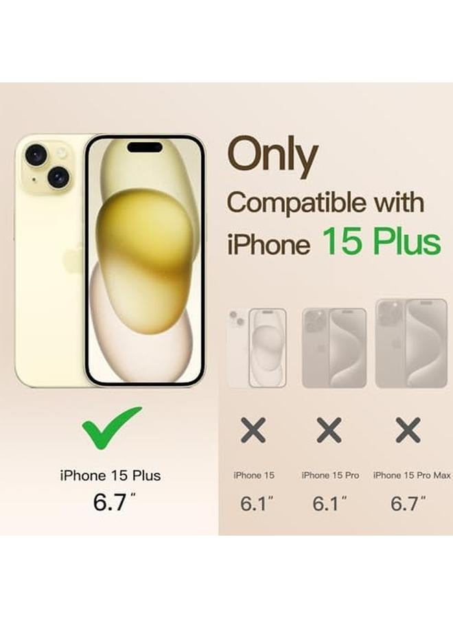 جي تيك جراب شفاف ناعم لهاتف Iphone 15 Plus مقاس 6.7 بوصة مع حماية كاملة لعدسة الكاميرا متوافق مع Magsafe للشحن اللاسلكي وغطاء هاتف TPU مطلي بالكهرباء ومضاد للصدمات باللون الأصفر - Image 1