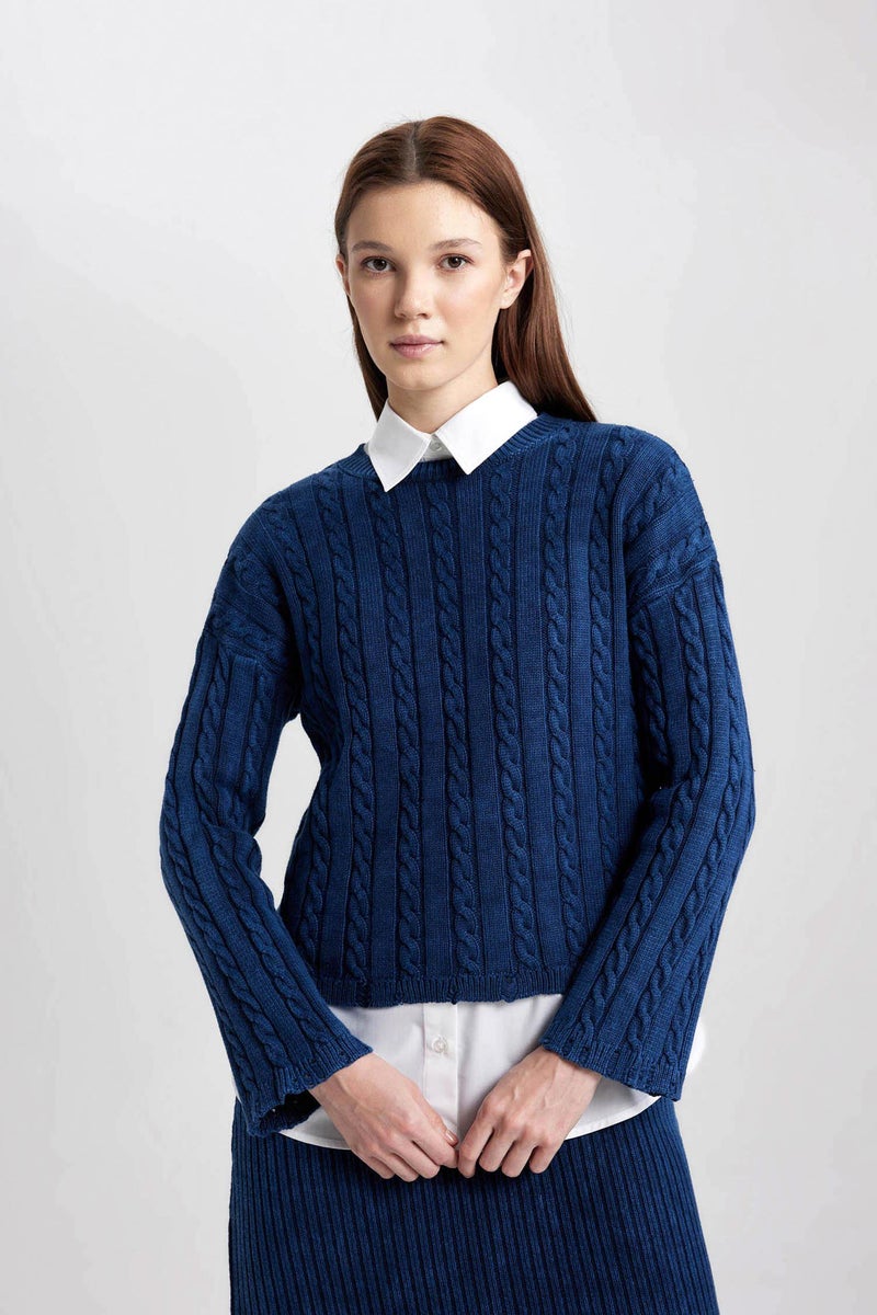 DeFacto Woman Regular Fit Cotton Knitted Pullover Tunic  - Image 4