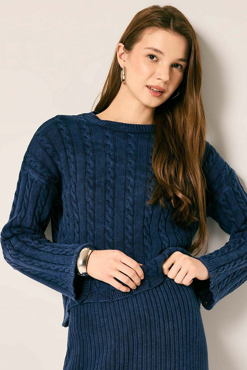 DeFacto Woman Regular Fit Cotton Knitted Pullover Tunic  - Image 1