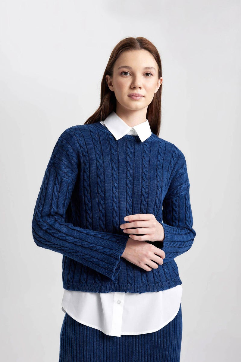 DeFacto Woman Regular Fit Cotton Knitted Pullover Tunic  - Image 3