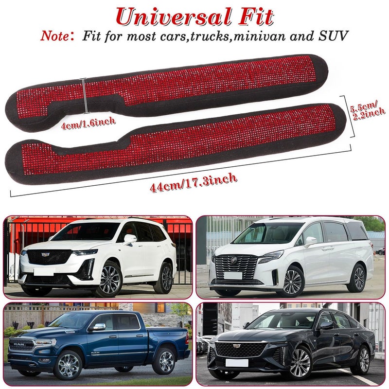 ToBeQueen Car Seat Gap Filler Red Bling Car Accessories for Women Universal Fit for Car Truck SUV, 2 Pack Handmade Crystal Rhinestone Diamond Bling Gap Filler(Red) - Image 5