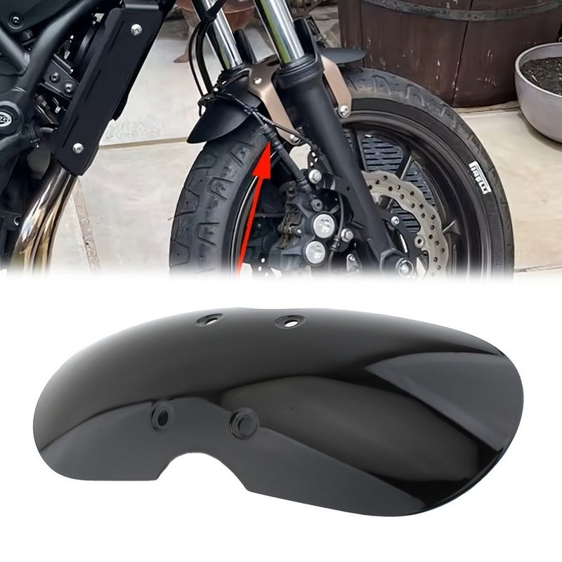 Matte Black ABS Plastic Motorcycle Short Front Fender Cafe Racer Style Mud Flap Guard Splash Cover for Triumph T100 Scrambler 900 Touring Motorcycle Minimalist Durable Mud Flap - Image 3