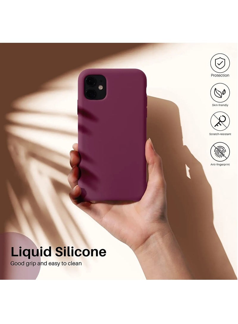 Liquid Silicone Case for iPhone 11, Slim Liquid Silicone Soft Gel Rubber Case Cover with Open Bottom for iPhone 11(2019) 6.1 inch-WineRed - Image 3