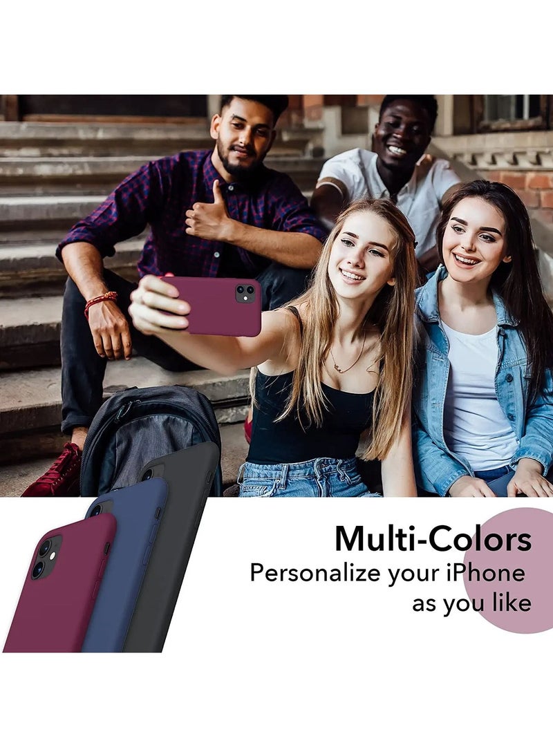 Liquid Silicone Case for iPhone 11, Slim Liquid Silicone Soft Gel Rubber Case Cover with Open Bottom for iPhone 11(2019) 6.1 inch-WineRed - Image 4