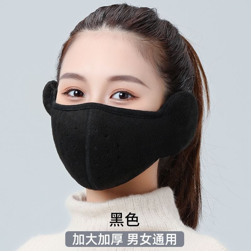 Windproof Earmuffs Warm Cotton Mask for Winter Black-[unisex]  - Image 1