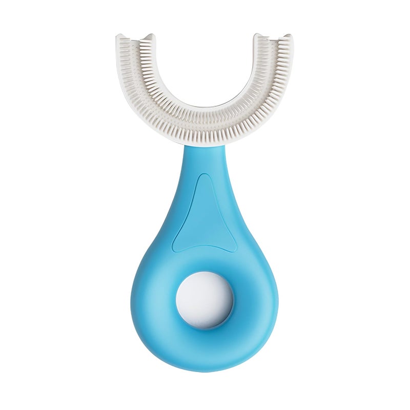 INKIES U Shaped Toothbrush For Kids Baby Food Grade Soft Silicone Brush Head Oral Teeth Cleaning Tools for Children- Multi color (1-U-SHAPE-BRUSH) - Image 1