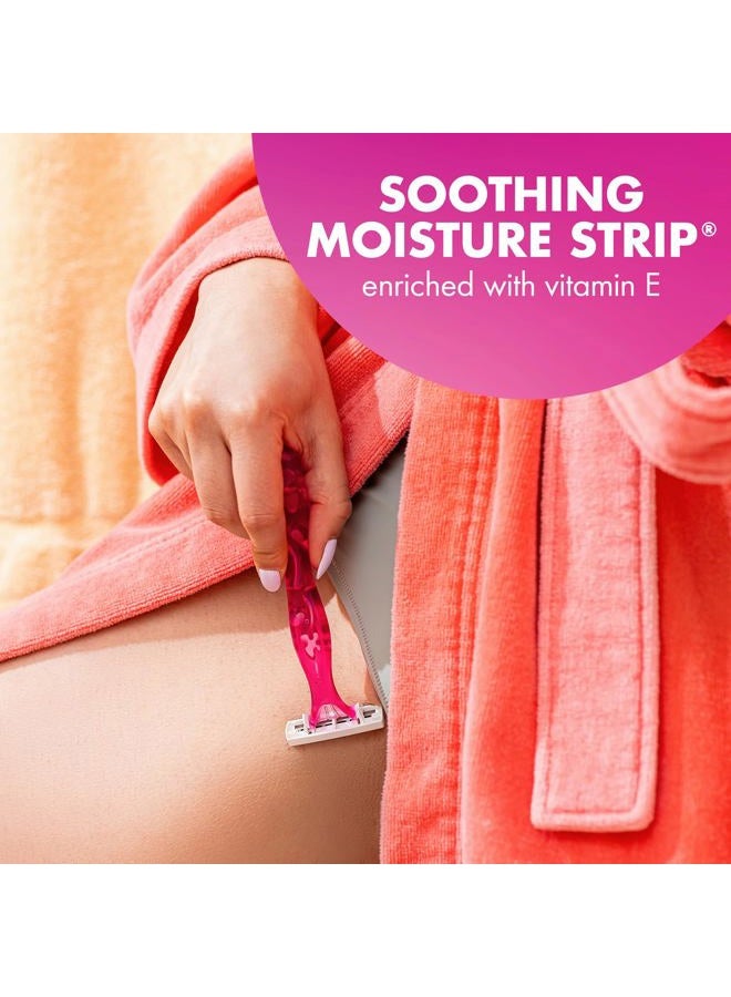 BIC Soleil Simply Smooth Women's Disposable Razors, 3 Blades With Moisture Strip For a Silky Smooth Shave, 8 Piece Razor Set - Image 3