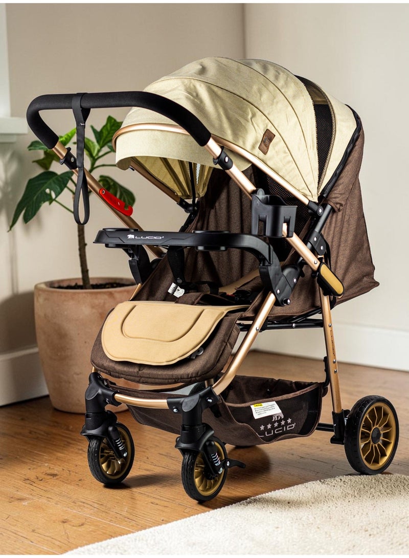 لوسيد سترولر بيبى مزوده ببطانه عاليه الكثافه من البراند لوسيد لون بني موديل - FLIP - Image 4