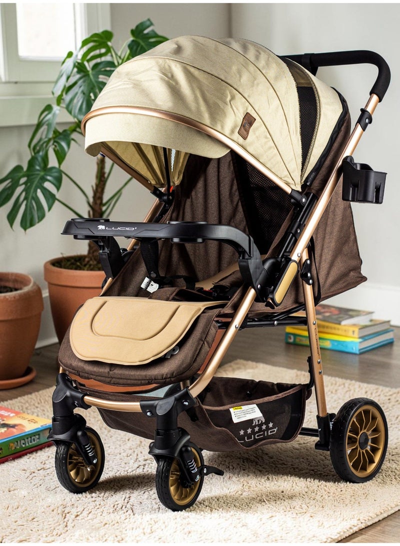 لوسيد سترولر بيبى مزوده ببطانه عاليه الكثافه من البراند لوسيد لون بني موديل - FLIP - Image 5