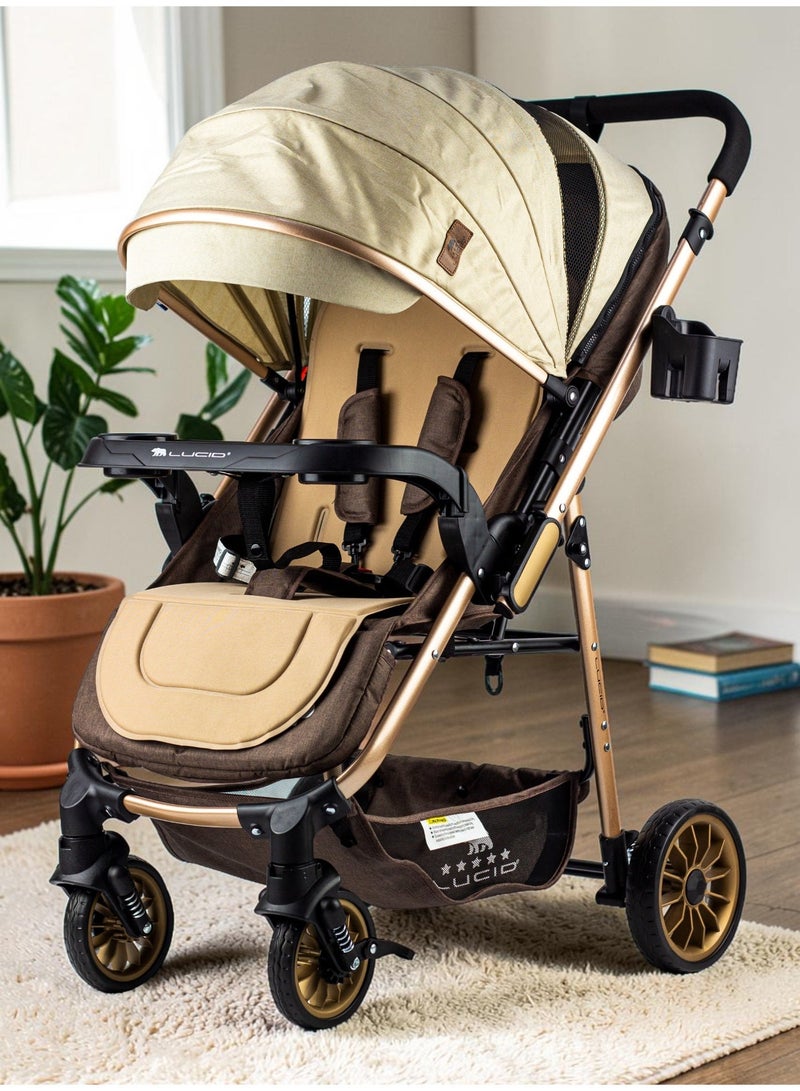 لوسيد سترولر بيبى مزوده ببطانه عاليه الكثافه من البراند لوسيد لون بني موديل - FLIP - Image 1