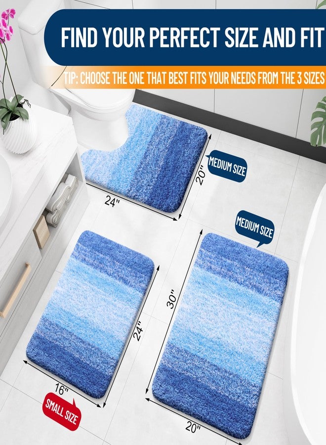 OLANLY Bathroom Rugs Mat 30x20, Extra Soft Absorbent Microfiber Bath Rugs, Rubber Backing, Quick Dry, Washable Bath Mats for Bathroom Floor, Tub and Shower, Home Decor Accessories, Light Royal Blue - Image 2