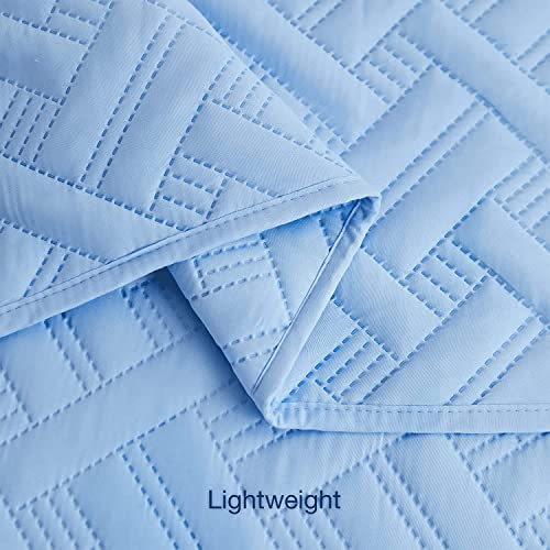 VAS COLLECTIONS® All Weather 3 Pcs 100% Cotton Ultrasonic 280 Tc Solid King Size Quilted Bed Cover/Bedsheet with 2 Pillow Case, (Luxurious,Aqua, 90X100 Inches, 254X228 cm) - Image 4