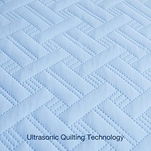 VAS COLLECTIONS® All Weather 3 Pcs 100% Cotton Ultrasonic 280 Tc Solid King Size Quilted Bed Cover/Bedsheet with 2 Pillow Case, (Luxurious,Aqua, 90X100 Inches, 254X228 cm) - Image 5