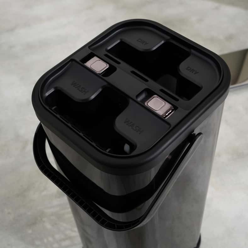 Pan Home مجموعة ممسحة مسطحة من الفولاذ المقاوم للصدأ 4 قطع 8 لتر - أسود - Image 2