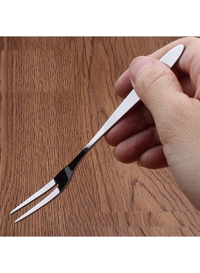 lasenersm 10 Pieces Stainless Steel Fruit Fork Cocktail Fork Two Prongs Dessert Cake Forks Mussel Forks Tasting Forks 5.1 Inch For Fruit Bbq Party Gathering Supplies - Image 5