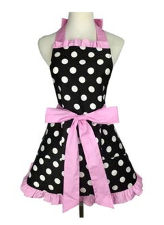 NIBEMINENT Polka Dot Pattern Apron Pink/Black/White 62 x 110centimeter 