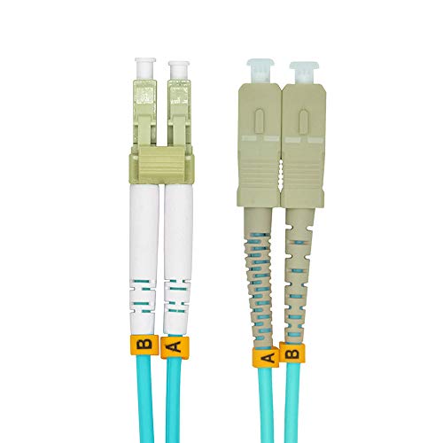 Jeirdus 1Meter 3ft LC to SC Duplex 50/125 10G OM3 Multi-Mode Fiber Optic Cable Jumper Optical Patch Cord LC-SC - Image 2