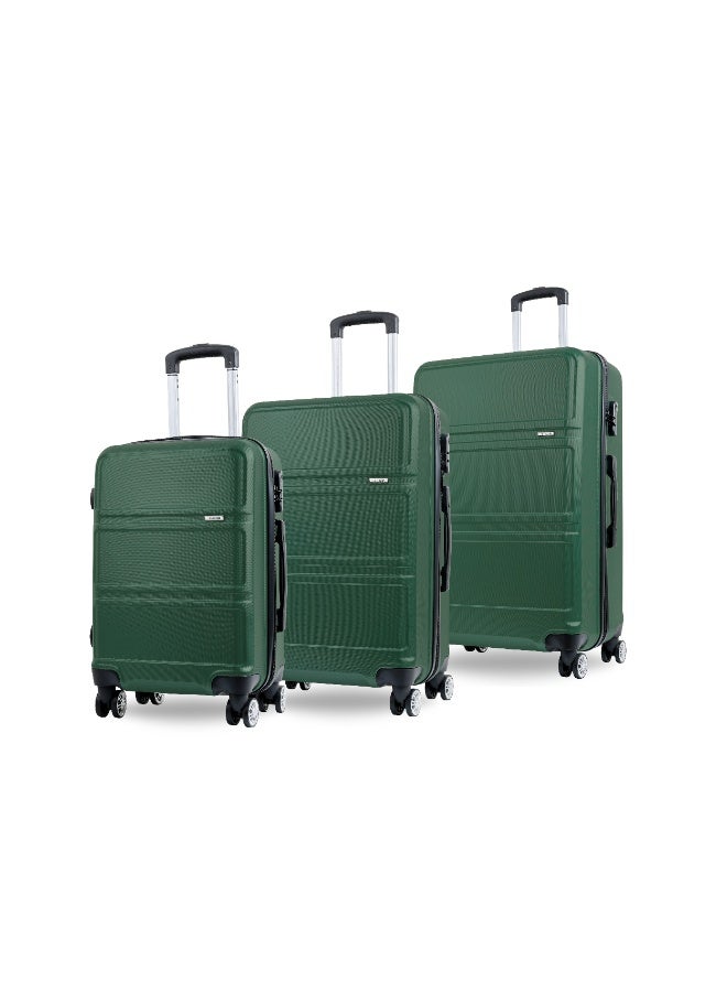 Reflection ABS Luggage Set of 3, Lightweight & 360° Silent Wheels Suitcase, ABS Hard Luggage Trolley, Travel Luggage with Spinner Wheels  (3pc Set, D.Green) - Image 1