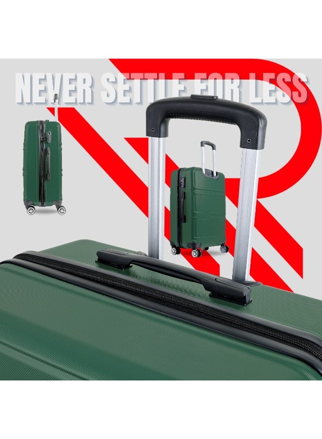 Reflection ABS Luggage Set of 3, Lightweight & 360° Silent Wheels Suitcase, ABS Hard Luggage Trolley, Travel Luggage with Spinner Wheels  (3pc Set, D.Green) - Image 5