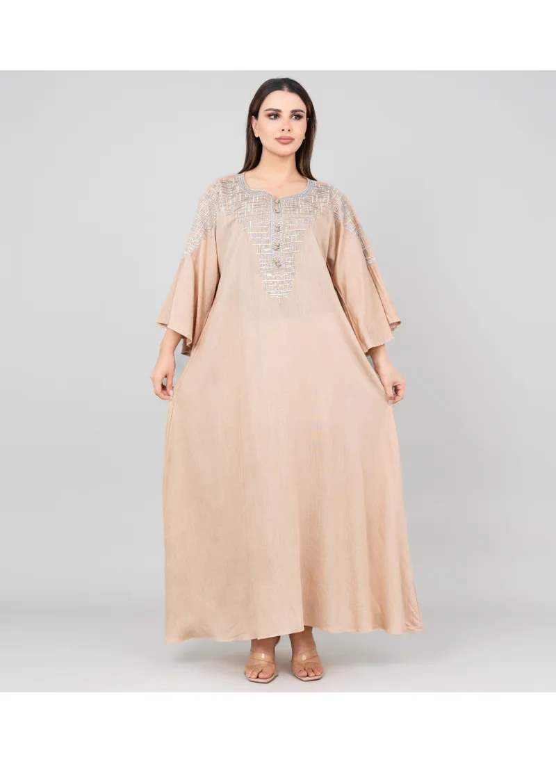 IKKXA Modern Grace Jalabiya IK3008 Brown