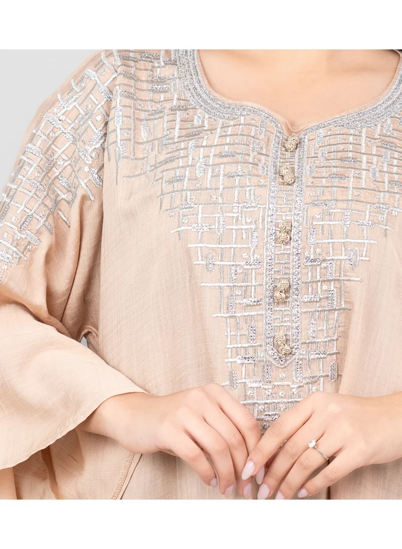 IKKXA Modern Grace Jalabiya IK3008 Brown