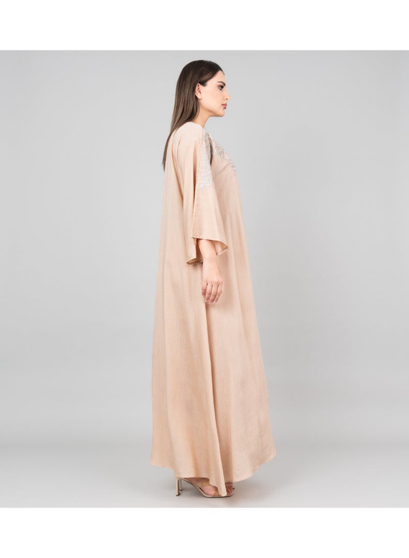 IKKXA Modern Grace Jalabiya IK3008 Brown - Image 3