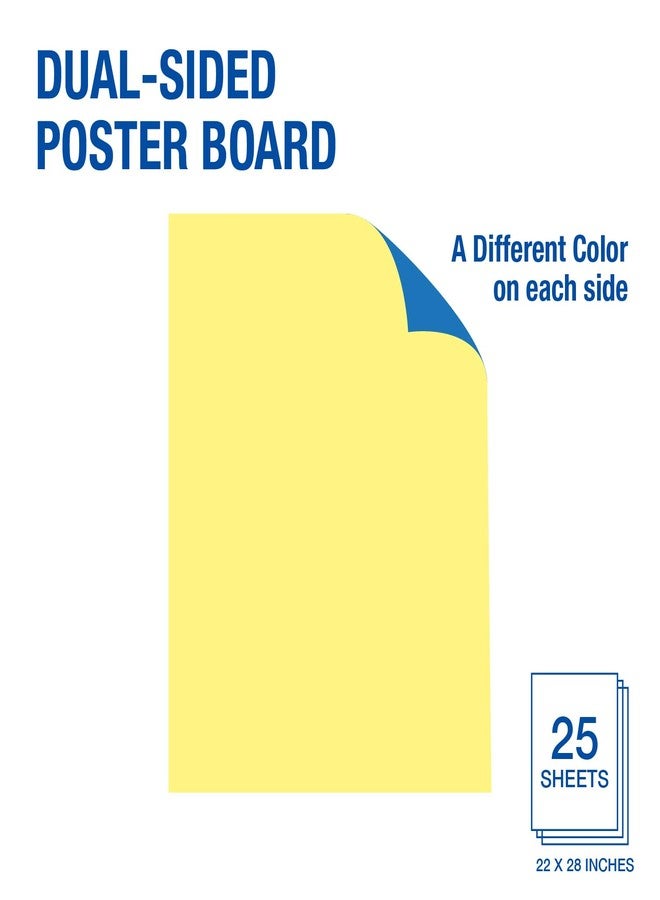 Royal Brites Dual Color Large Poster Board 22x28” Blue/Yellow Board for Creative, Ideal for Signs, Events & Outdoor Use, Water-Resistant 22 x 28 Poster Boards, 25 Pieces Per Pack - Image 3