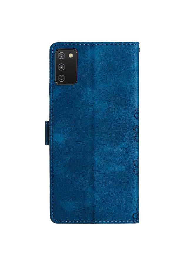 S-TOP Case For Samsung Galaxy A02s / F02s 164mm Cherry Blossom Butterfly Skin Feel Embossed PU Phone Case - Image 3