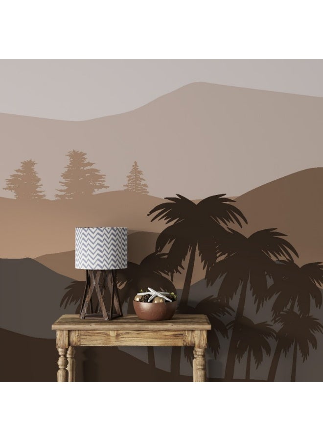 Home Gallery Beautiful Sunset And Silhouette Of Desert Landscape  Fabric Wallpaper Covers An Area ​​Up To 4.2Mx3M With Adhesive  And Smoothing Tool  - Image 1
