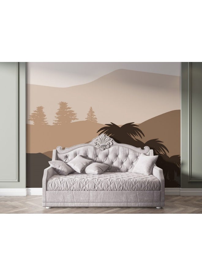 Home Gallery Beautiful Sunset And Silhouette Of Desert Landscape  Fabric Wallpaper Covers An Area ​​Up To 4.2Mx3M With Adhesive  And Smoothing Tool  - Image 2