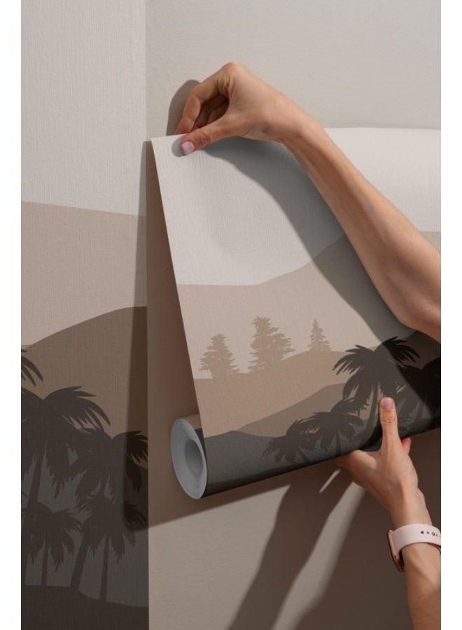 Home Gallery Beautiful Sunset And Silhouette Of Desert Landscape  Fabric Wallpaper Covers An Area ​​Up To 4.2Mx3M With Adhesive  And Smoothing Tool  - Image 3