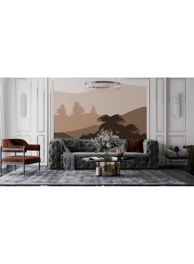 Home Gallery Beautiful Sunset And Silhouette Of Desert Landscape  Fabric Wallpaper Covers An Area ​​Up To 4.2Mx3M With Adhesive  And Smoothing Tool  - Image 5