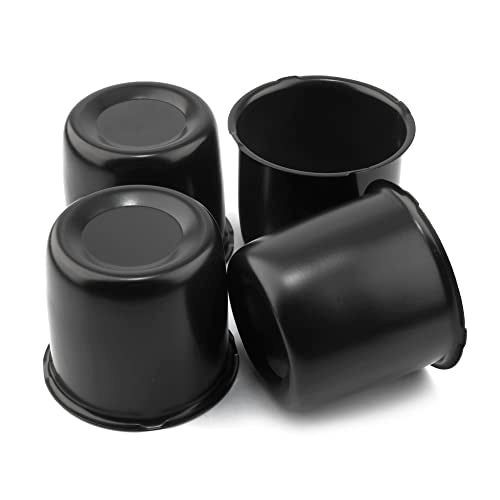 Rheedal 4Pcs 3.31inch Trailer Wheel Center Caps Push Through 3.31" Bore 2.99" Tall for Truck SUV RV Wheel Rim, Matt Black Wheel Cover - Image 1