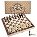 AMEROUS 12 x 12 Magnetic Wooden Chess Set for Kids and 6 up Age 2 Bonus Extra Queens Folding Board with Storage Slots Handmade Chess Pieces Portable Travel Chess Board Game Sets - Image 4