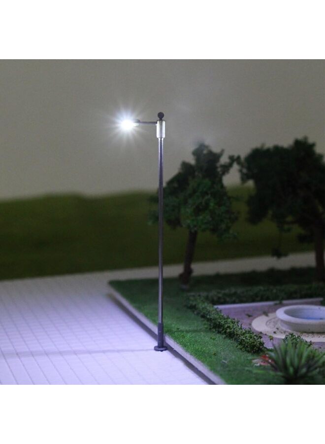 10 قطع مصباح قطار نموذجي بمقياس 1:100 LED جديد 3 فولت لمشروع DIY الإبداعي نظام المرور نموذج مصباح شارع معدني مصباح شارع صغير للحديقة والشارع (أبيض ساطع) - Image 5