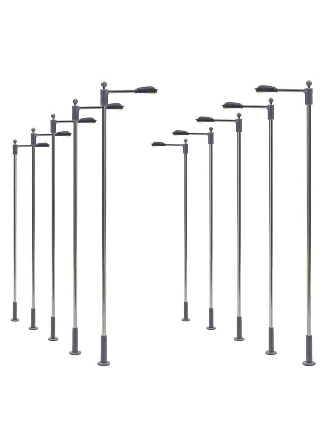 10 قطع مصباح قطار نموذجي بمقياس 1:100 LED جديد 3 فولت لمشروع DIY الإبداعي نظام المرور نموذج مصباح شارع معدني مصباح شارع صغير للحديقة والشارع (أبيض ساطع) - Image 1