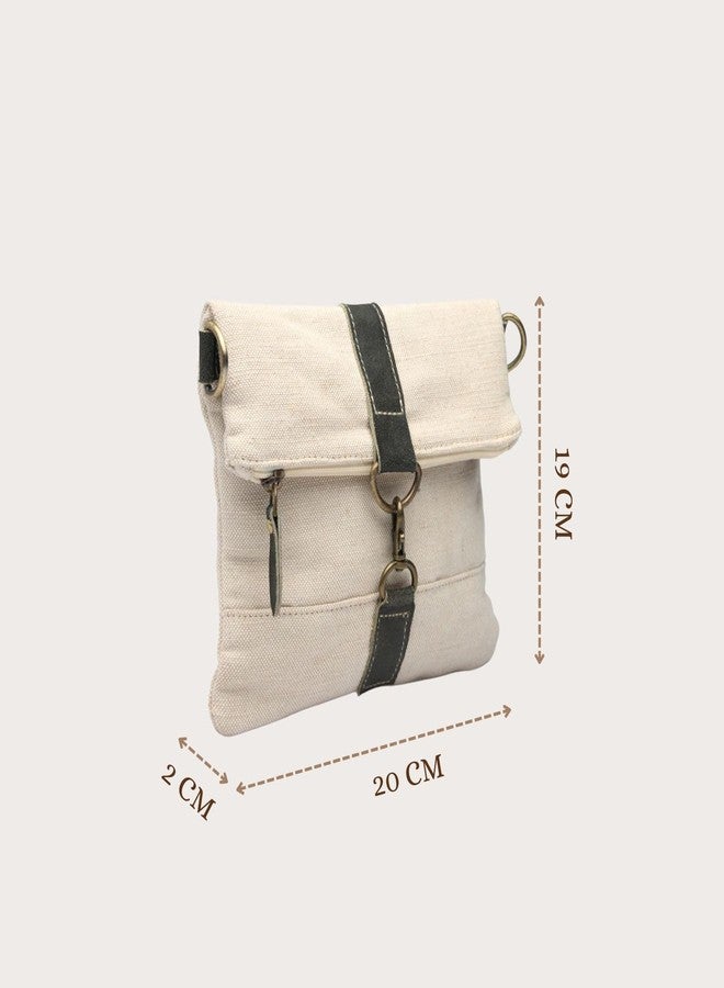 Anekaant Timber & Thread Off White Jute Solid Sling Bag - Image 5