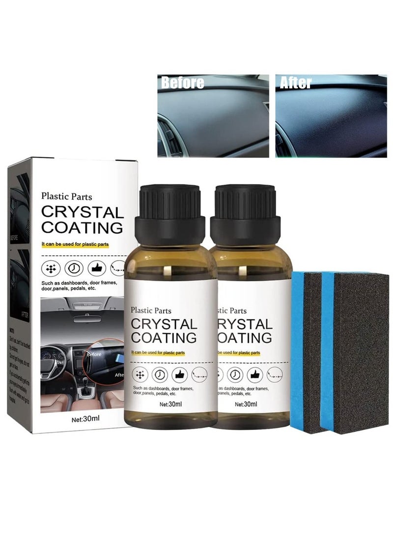 SYOSI 2PCS Plastic Parts Crystal Coating, Long-Lasting Restorer and Refresher Agent for Automotive Plastic Parts, Crystal Coating for Car Plastic Parts, Plastic Restorer for Car  - Image 1