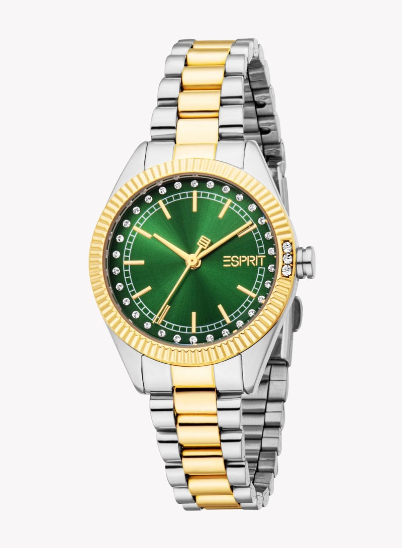 ESPRIT Women's Silver/Gold, Green Watch | ES1L515M0065 - Image 1