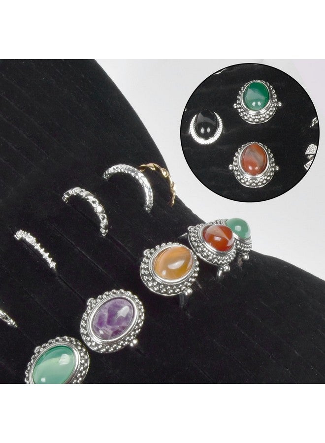 جي دبليز كايس علبة تخزين منظم الخواتم من GWCASE - صندوق عرض خواتم المجوهرات مع 42 فتحة. حامل خواتم مناسب لأكثر من 50 خاتمًا وأقراطًا ودبابيس وأزرار أكمام (العلبة فقط) - داكن - Image 3